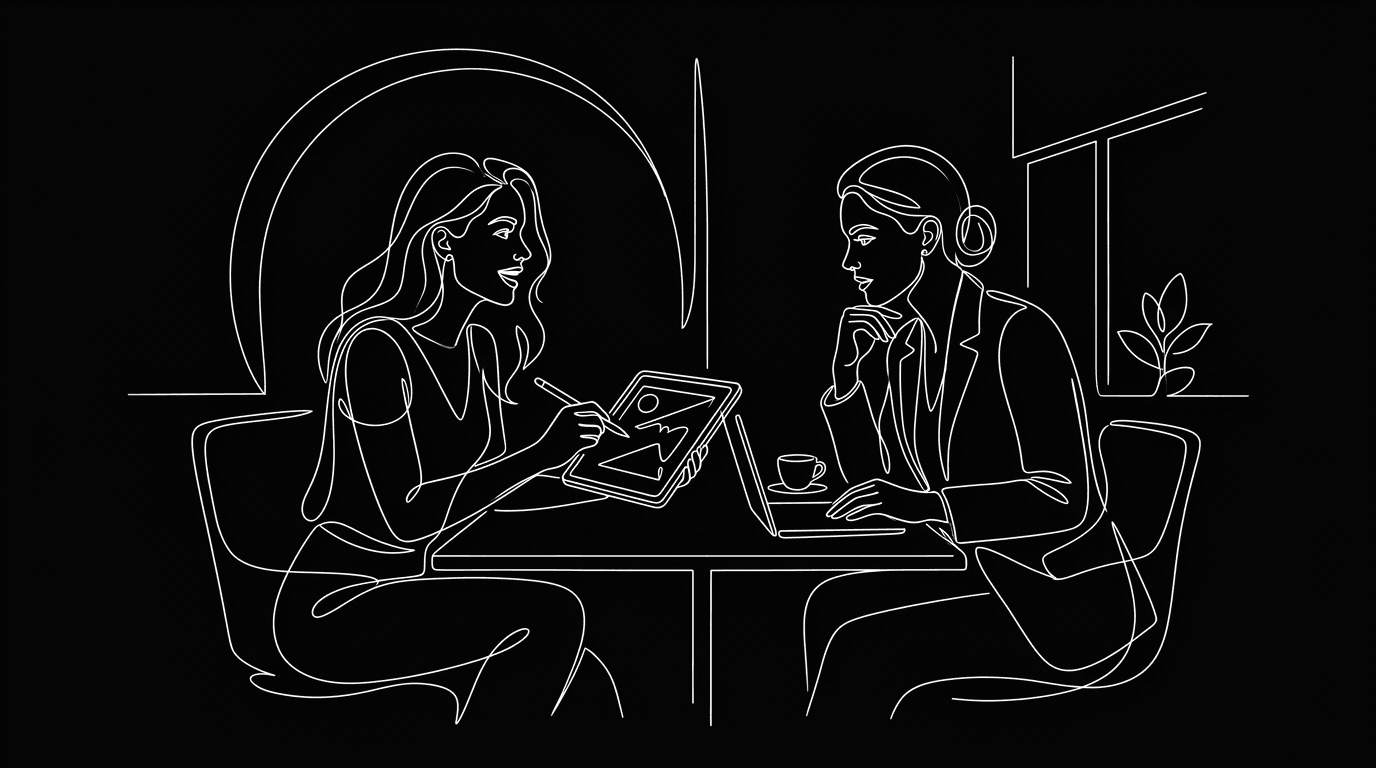 Elegant line art collaboration